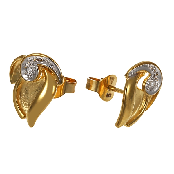 Ohrringe, 8K, Gelb-/Weißgold, Diamant