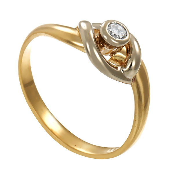 Diamantring, 14K, Gelbgold, Brillant