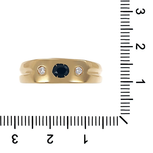 Herrenring, 14K, Gelbgold, Onyx, Zirkonia