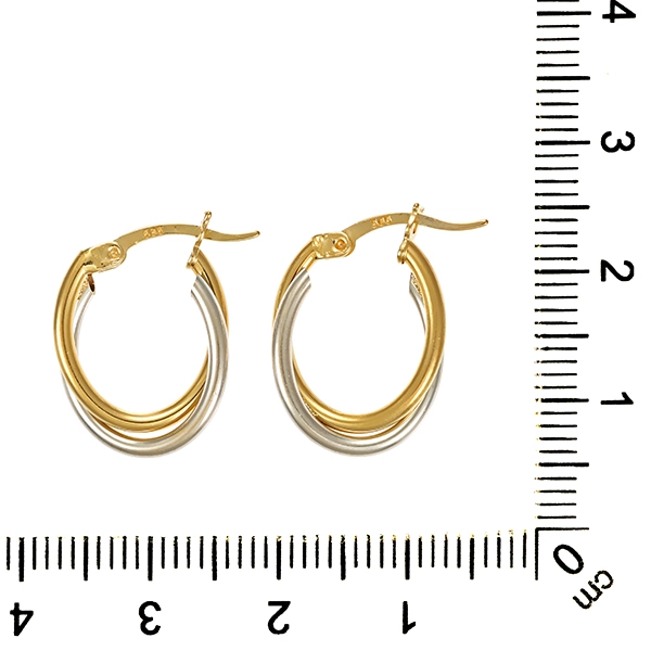 Creolen, 14K, Gelb-/Weißgold