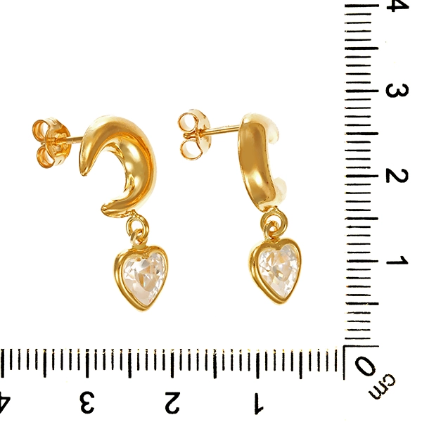 Steckhänger, 18K, Gelbgold, Zirkonia,
