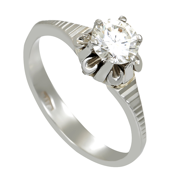 Diamantring, 18K, Weißgold, Brillant 0,60 ct
