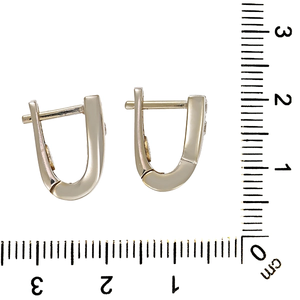 Creolen, 14K, Weißgold, Zirkonia
