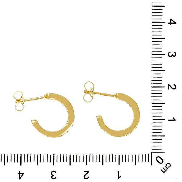 Steckcreolen, 14K, Gelbgold, Schmucksteine