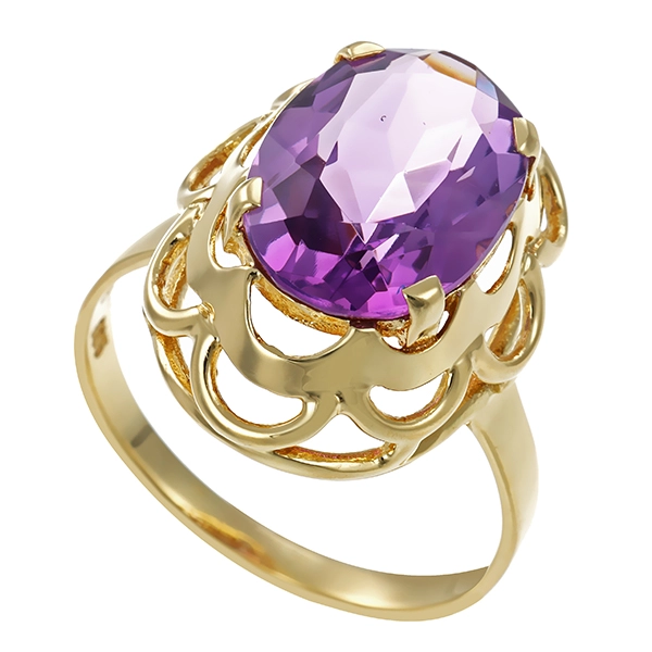 Ring, 14K, Gelbgold, Amethyst