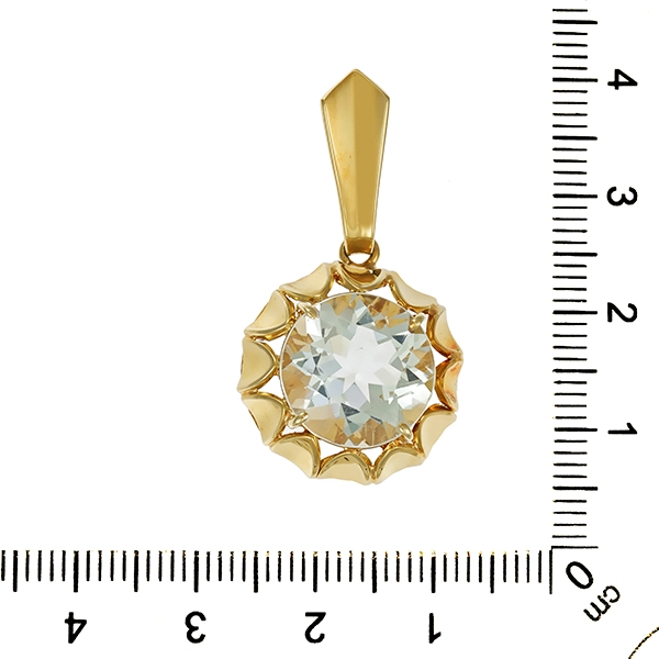 Anhänger, 14K, Gelbgold, Beryll