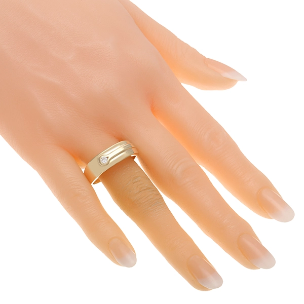 Herrenring, 14K, Gelb-/Weißgold, Brillant
