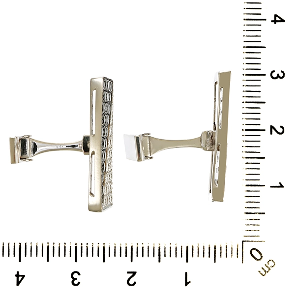 Manschettenknöpfe, 18K, Weißgold, Diamanten, Brillanten
