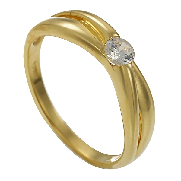 Ring, 14K, Gelbgold, ZIrkionia