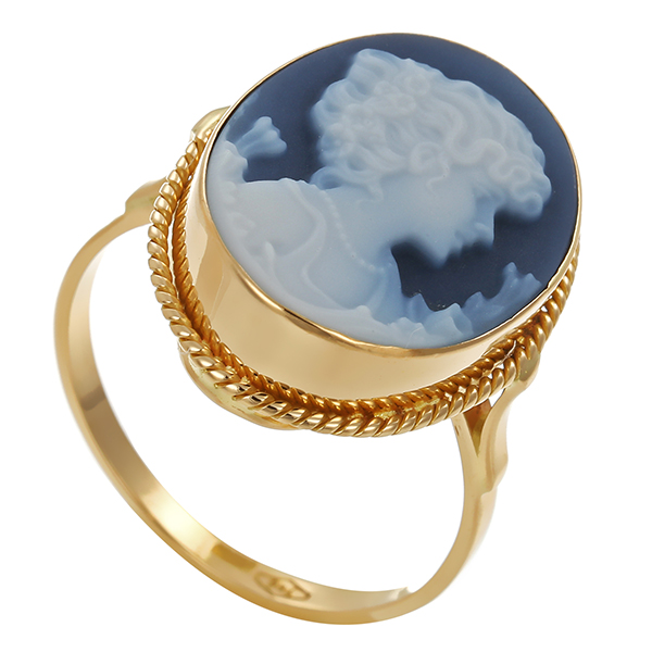 Ring, 18K, Gelbgold, Kamee