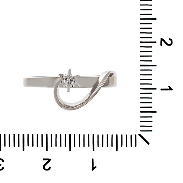 Diamantring, 14K, Weißgold, Diamant