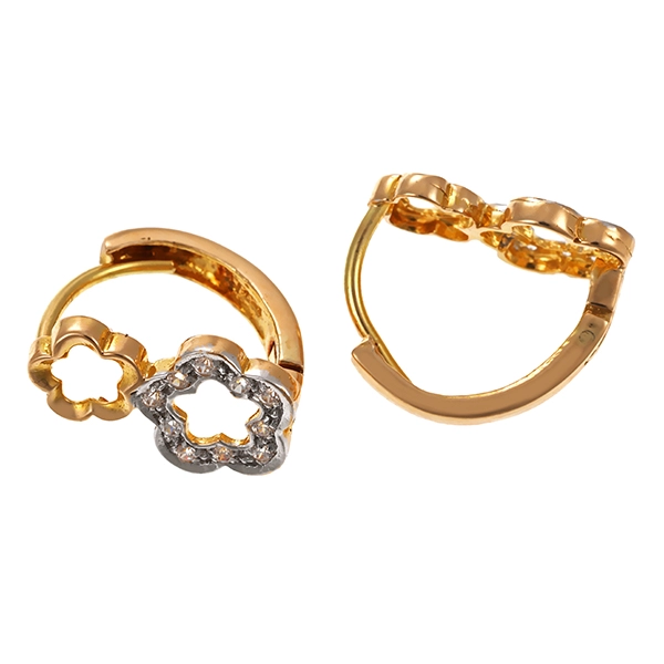 Ohrhänger, 18K, Gelb-/Weißgold, Zirkonia