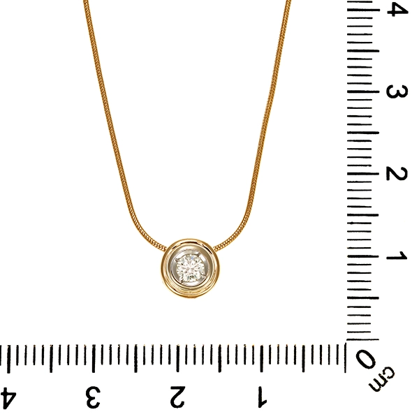 Collier, 14K, Gelb-/Weißgold, Brillant