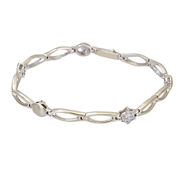 Armband, 18K, Weißgold, Zirkonia