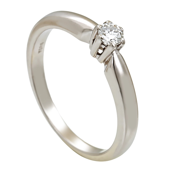 Diamantring, 14K, Weißgold, Brillant 0,10 ct