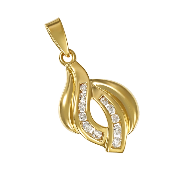 Anhänger, 14K, Gelbgold, Zirkonia