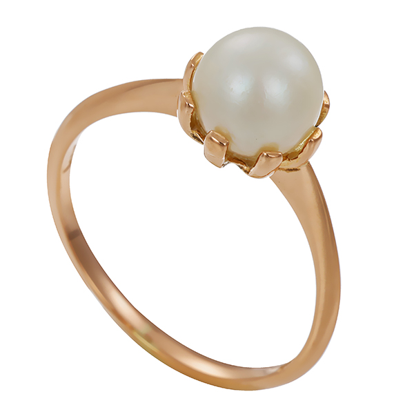 Ring, 18K, Gelbgold, Perle