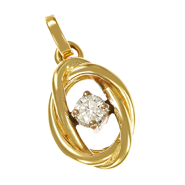 Anhänger, 14K, Gelb-/Weißgold, Brillant