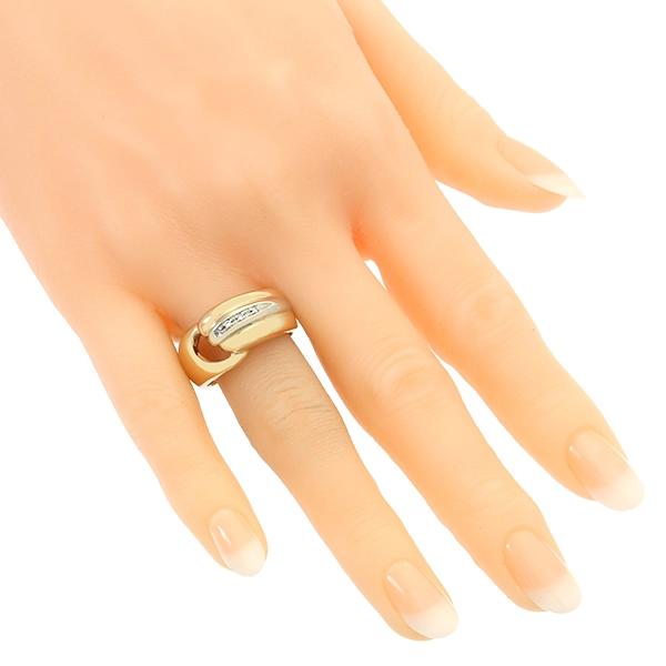 Diamantring, 14K, Gelbgold, Diamanten