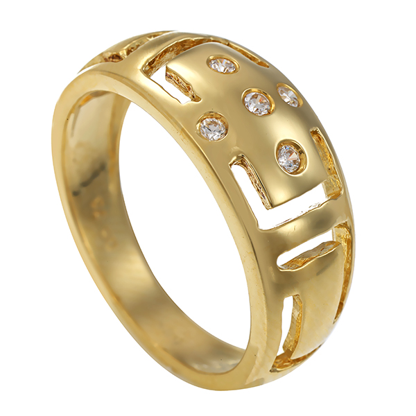 Ring, 14K, Gelbgold, Zirkonia