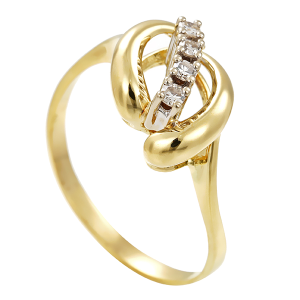 Diamantring, 14K, Gelb-/Weißgold, Diamanten