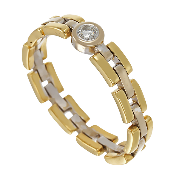 Kettenring, 18K, Gelb-/Weißgold, Brillant
