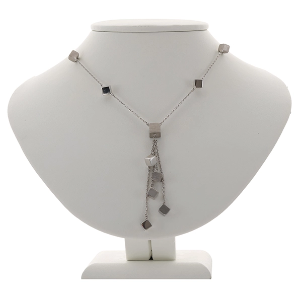 Collier, 18K, Weißgold, Würfel
