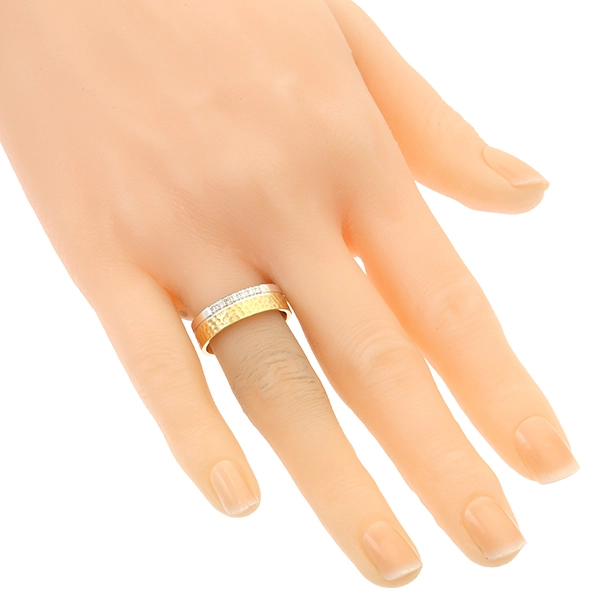 Diamantring, 18K, Gelb-/Weißgold, Brillanten