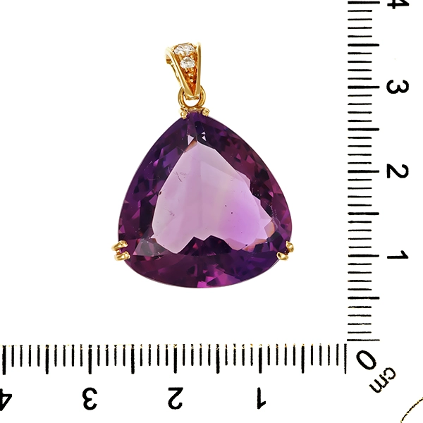 Anhänger, 18K, Gelbgold, Amethyst, Brillant