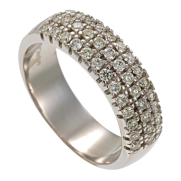 Ring, 14K, Weißgold, Brillanten