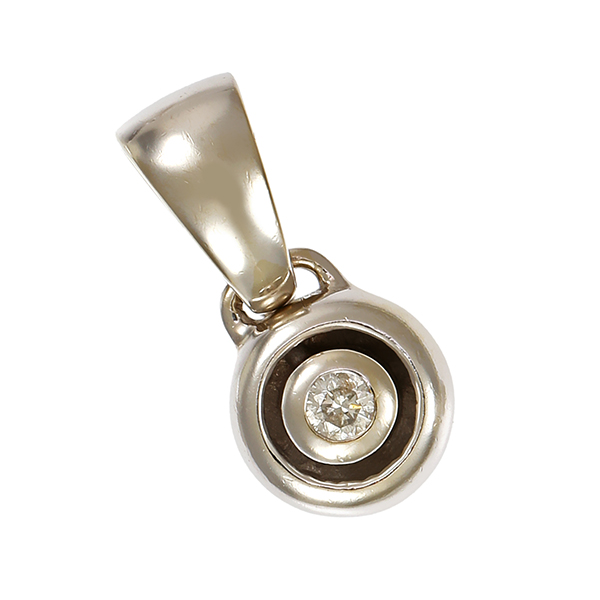 Anhänger, 14K, Weißgold, Brillant 