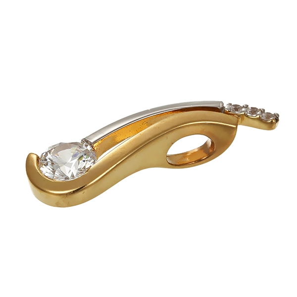 Anhänger, 9K, Gelbgold, Zirkonia
