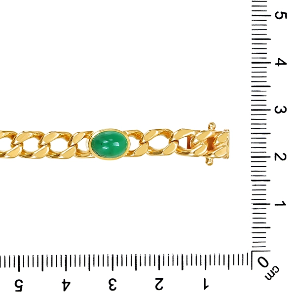 Armband, 14k, Gelbgold, Smaragd