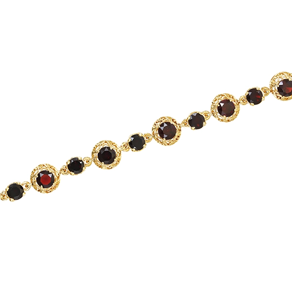 Armband, 18K, Gelbgold, Granat