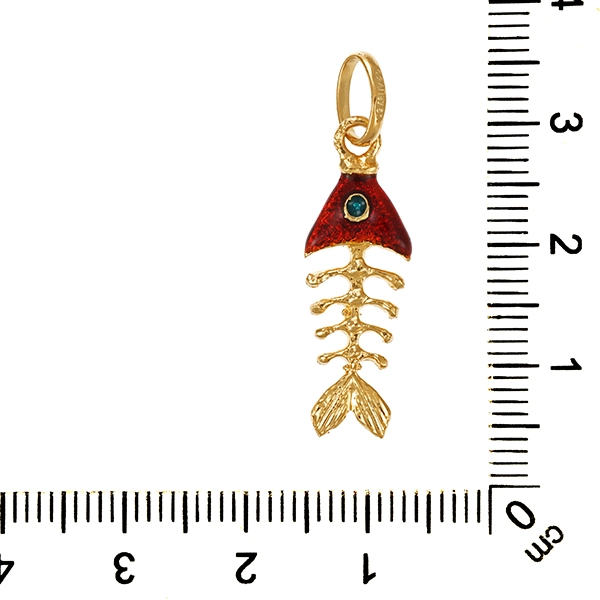 Anhänger, 18K, Gelbgold, Emaille