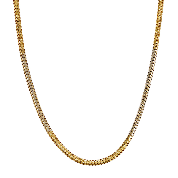Collierkette, 14K, Gelb-/Weißgold, Schlange