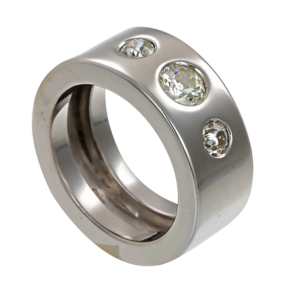 Diamantring, 18K, Weißgold, Diamanten 0,60 ct