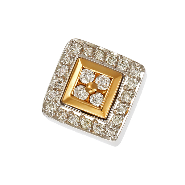 Anhänger, 14K, Gelb-/Weißgold, Brillanten 