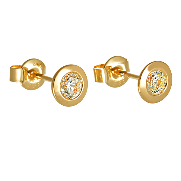 Ohrstecker, 14K, Gelbgold, Brillanten