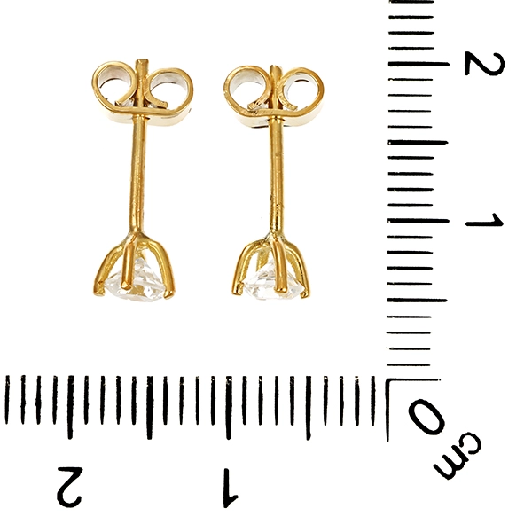 Ohrstecker, 14K, Gelbgold, Zirkonia