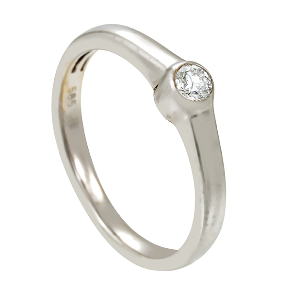 Diamantring, 14K, Weißgold, Brillant 0,17 ct