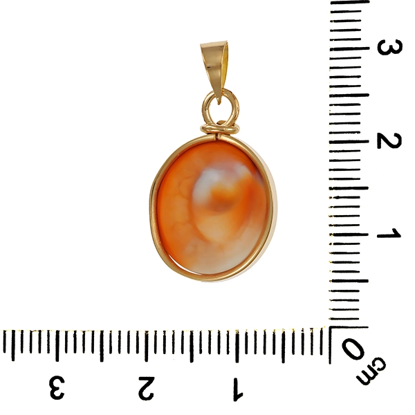 Anhänger, 18K, Gelbgold, Muschelkammee