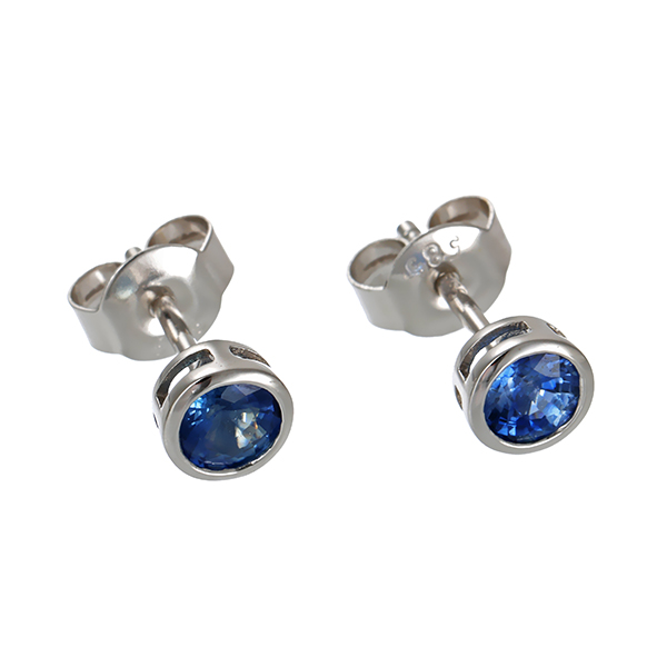 Ohrstecker, 14K, Weißgold, Saphire