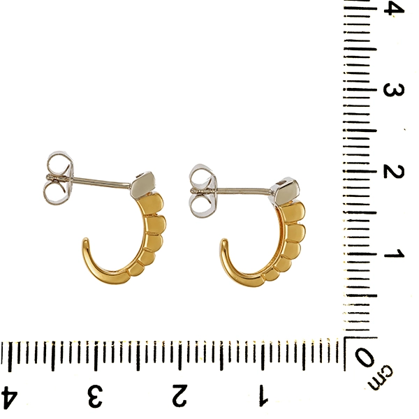Steckcreolen, 14K, Gelb-/Weißgold, Brillanten