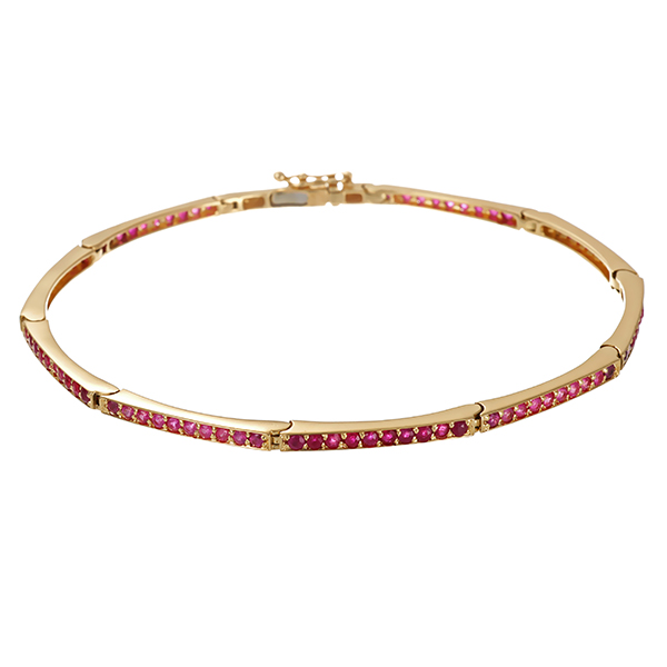 Armband, 14K, Gelbgold, Rubin