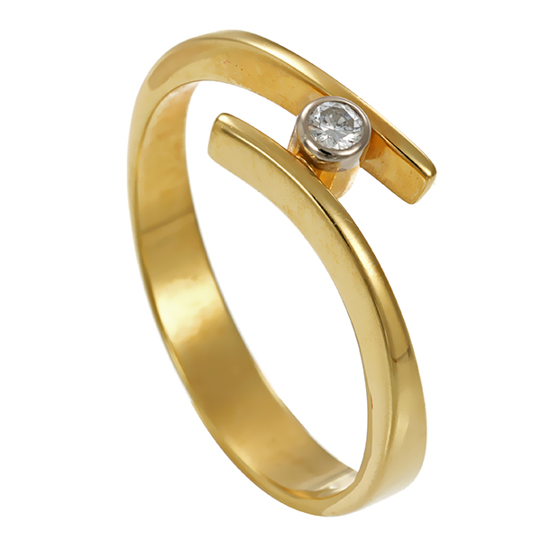Diamantring, 14K, Gelbgold, Brillant