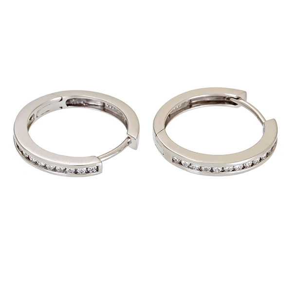 Creolen, 14K, Weißgold, Brillanten 0,38 ct