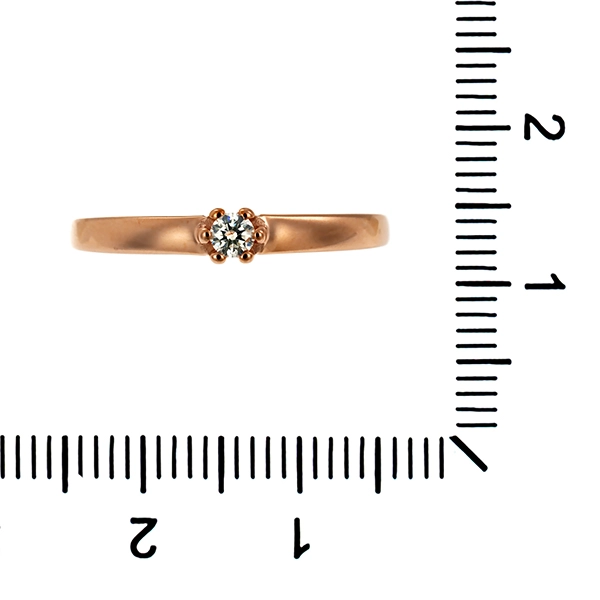 Diamantring, 8K, Rotgold, Brillant