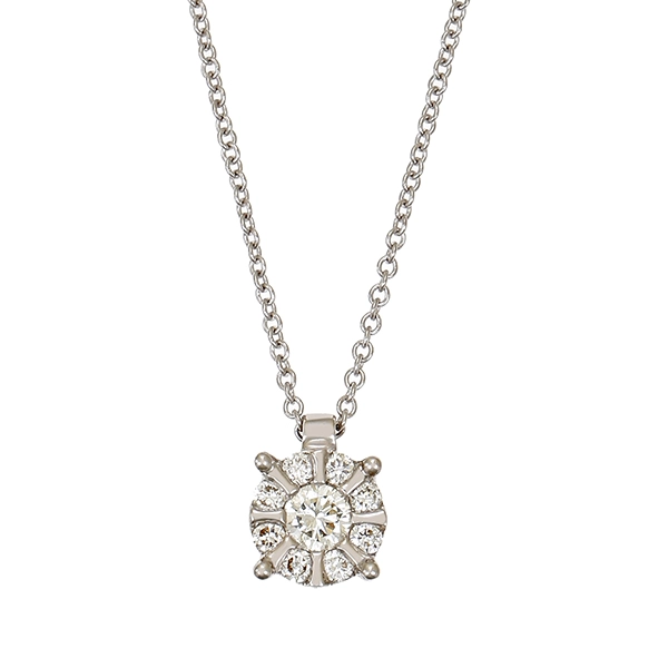 Collier, 14K, Weißgold, Brillanten