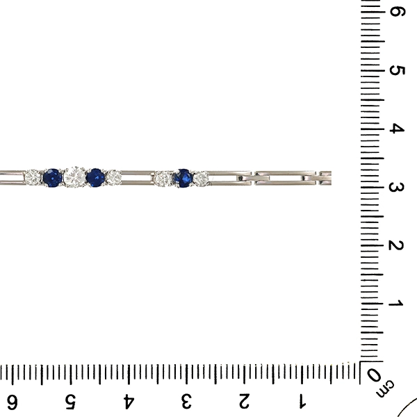 Armband, 18K, Weißgold, Brillanten, Saphire